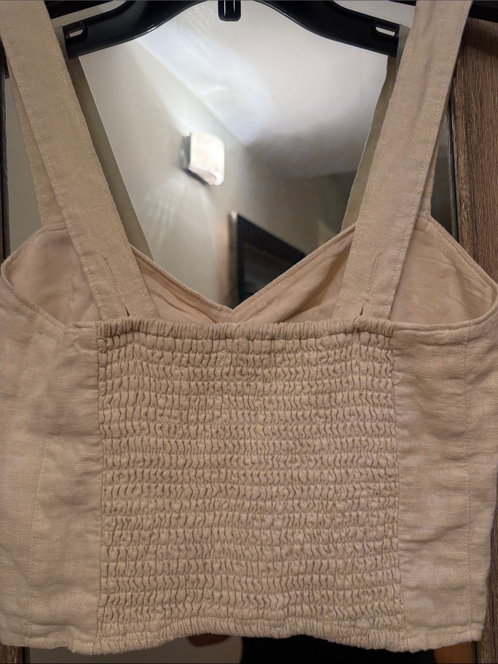Abercrombie & Fitch Cream Linen-Cotton Square-Neck Camisole - Picture 5 of 5